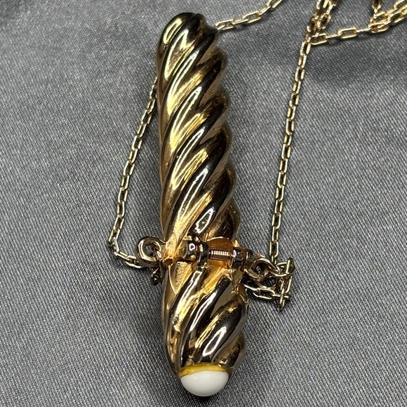 Anne Klein Gold and Silver Twisted Pendant Necklace - Picture 4 of 4